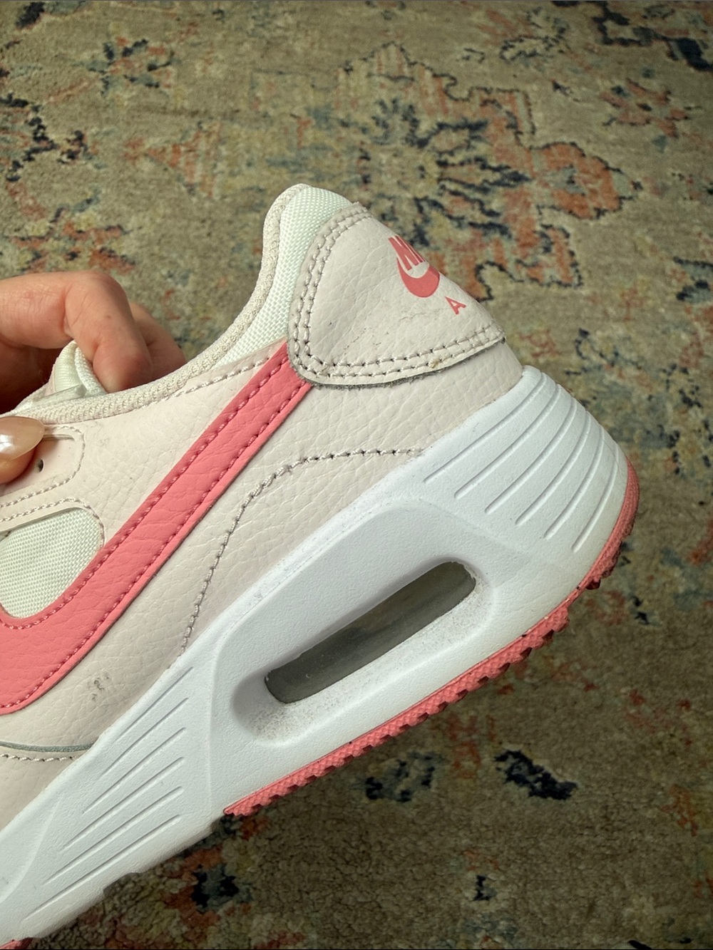 Nike Women’s White and Pink Air Max Sneakers - Picture 6 of 7